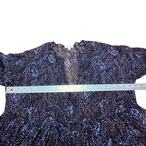 ARITZIA Wilfred Wistful Cropped Blouse Deep Vee Ruffle Hem Bubble Sleeves Sz S - Picture 6 of 10